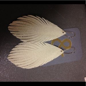 Suede leather earrings on sterling silver hooks